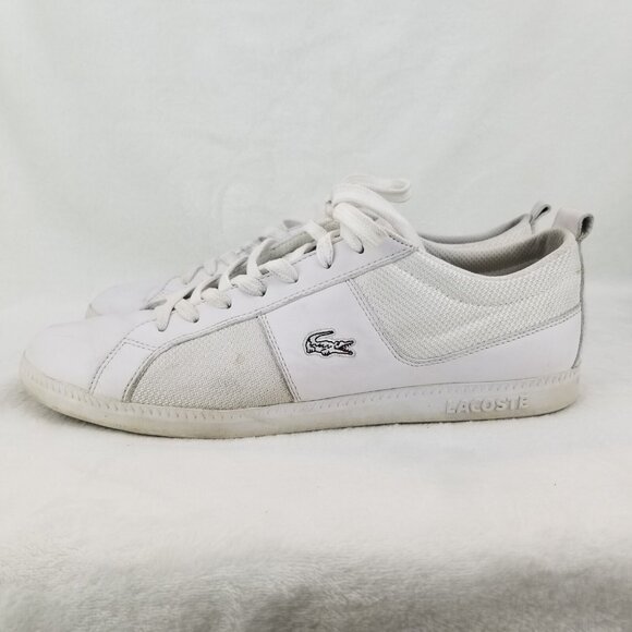 ✅Lacoste Observe Lace Mix 21G Mens 13 Sneakers White/White Crocodile PYV710 Shoe - Picture 9 of 11